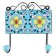 Ceramic Floral Wall Hook in Turquoise